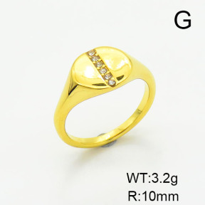 Stainless Steel Ring  Czech Stones,Handmade Polished  6-8#  6R4000775bhia-066