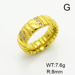 Stainless Steel Ring  Czech Stones,Handmade Polished  6-8#  6R4000778bhia-066