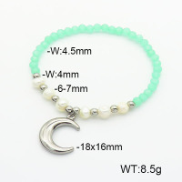 Stainless Steel Bracelet  Glass Beads & Cultured Freshwater Pearls  6B4002516abol-908  6B4002516abol-908