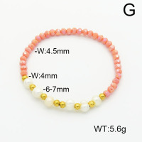Stainless Steel Bracelet  Glass Beads & Cultured Freshwater Pearls  6B4002517vbnb-908  6B4002517vbnb-908