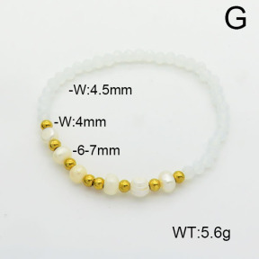 Stainless Steel Bracelet  Glass Beads & Cultured Freshwater Pearls  6B4002521vbnb-908  6B4002521vbnb-908