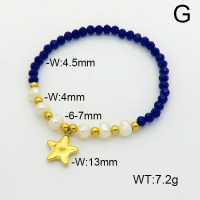 Stainless Steel Bracelet  Glass Beads & Cultured Freshwater Pearls  6B4002526bhva-908  6B4002526bhva-908