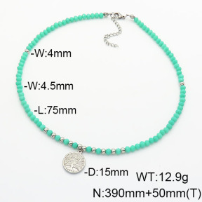 Stainless Steel Necklace  Glass Beads  6N4003765vhha-908