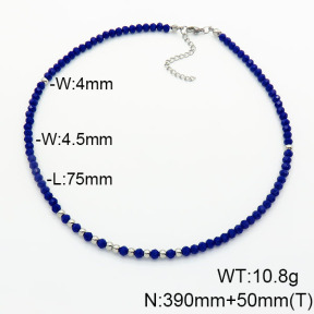Stainless Steel Necklace  Glass Beads  6N4003768vbpb-908