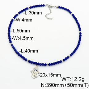 Stainless Steel Necklace  Glass Beads  6N4003773bhia-908