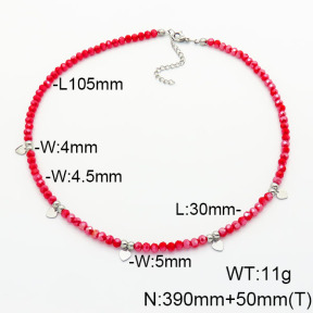 Stainless Steel Necklace  Glass Beads  6N4003794ahjb-908