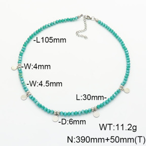 Stainless Steel Necklace  Glass Beads  6N4003806ahjb-908