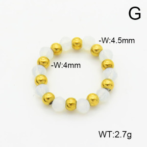 Stainless Steel Ring  Glass Beads  6R4000812baka-908