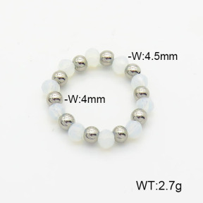 Stainless Steel Ring  Glass Beads  6R4000813aajl-908