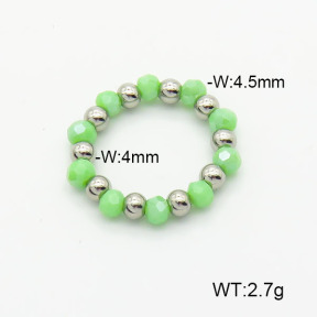 Stainless Steel Ring  Glass Beads  6R4000815aajl-908