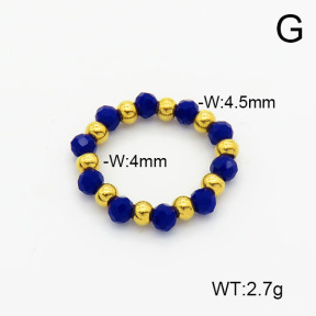 Stainless Steel Ring  Glass Beads  6R4000816baka-908