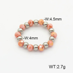 Stainless Steel Ring  Glass Beads  6R4000819aajl-908