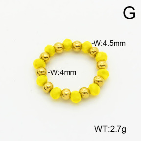 Stainless Steel Ring  Glass Beads  6R4000820baka-908