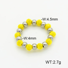 Stainless Steel Ring  Glass Beads  6R4000821aajl-908
