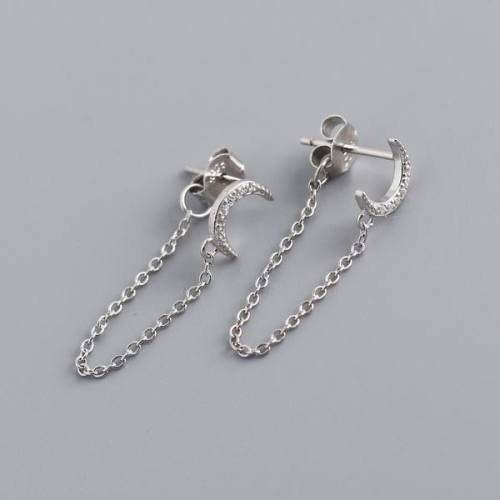 925 Silver Earrings  WT:0.9g  7.7*25mm  JE3729bhho-Y10  EH1424