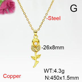 Fashion Copper Necklace  F6N405389aajl-L017