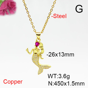 Fashion Copper Necklace  F6N405400aajl-L017