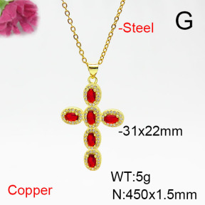 Fashion Copper Necklace  F6N405415vbnb-L017
