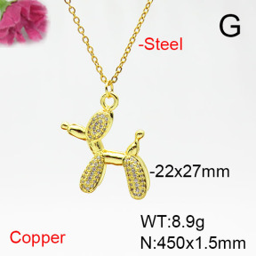 Fashion Copper Necklace  F6N405421ablb-L017