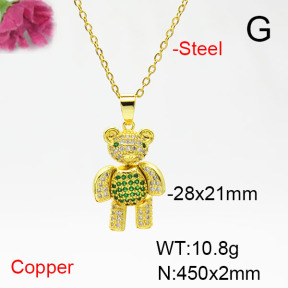Fashion Copper Necklace  F6N405449bbov-L017