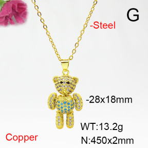 Fashion Copper Necklace  F6N405451bbov-L017