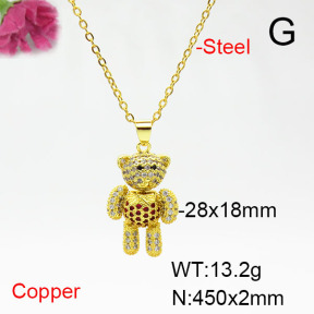 Fashion Copper Necklace  F6N405453bbov-L017