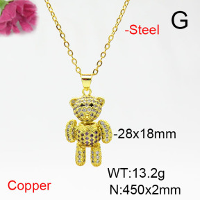 Fashion Copper Necklace  F6N405454bbov-L017