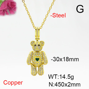 Fashion Copper Necklace  F6N405460bbov-L017