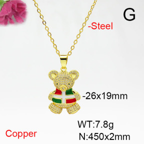 Fashion Copper Necklace  F6N405461bbov-L017