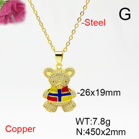 Fashion Copper Necklace  F6N405462bbov-L017