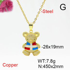 Fashion Copper Necklace  F6N405463bbov-L017