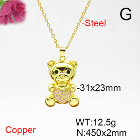 Fashion Copper Necklace  F6N405467ablb-L017