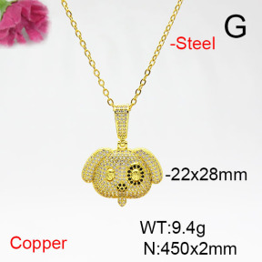 Fashion Copper Necklace  F6N405472bbov-L017