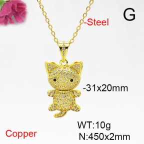 Fashion Copper Necklace  F6N405475vbnb-L017