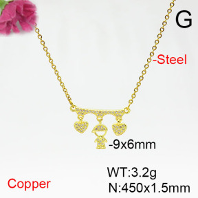 Fashion Copper Necklace  F6N405493ablb-L017