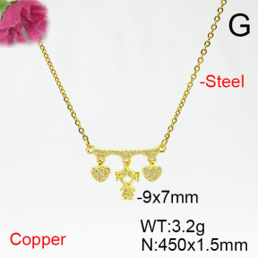 Fashion Copper Necklace  F6N405494ablb-L017