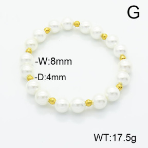 Stainless Steel Bracelet  Shell Beads  6B3001947bbov-908