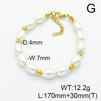 Stainless Steel Bracelet  Shell Beads  6B3001949vbpb-908