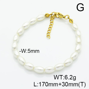 Stainless Steel Bracelet  Shell Beads  6B3001953vbpb-908