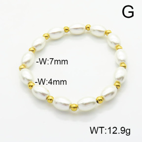 Stainless Steel Bracelet  Shell Beads  6B3001959vbpb-908