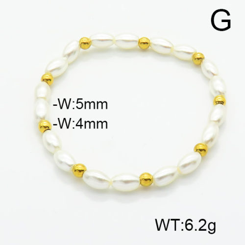 Stainless Steel Bracelet  Shell Beads  6B3001961vbpb-908