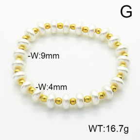 Stainless Steel Bracelet  Shell Beads  6B3001965bhva-908
