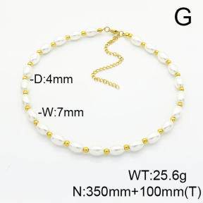Stainless Steel Necklace  Shell Beads  6N3001499ahpv-908