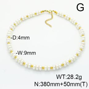 Stainless Steel Necklace  Shell Beads  6N3001503biib-908