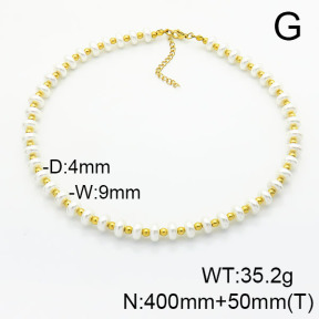 Stainless Steel Necklace  Shell Beads  6N3001505biib-908