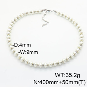 Stainless Steel Necklace  Shell Beads  6N3001506vihb-908