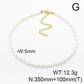 Stainless Steel Necklace  Shell Beads  6N3001509ahpv-908