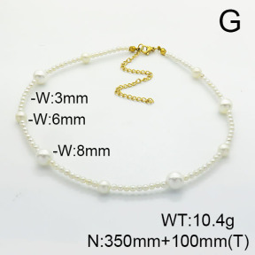 Stainless Steel Necklace  Shell Beads  6N3001511ahpv-908