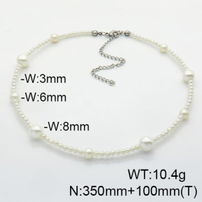 Stainless Steel Necklace  Shell Beads  6N3001512vhol-908