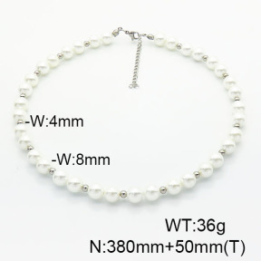 Stainless Steel Necklace  Shell Beads  6N3001514vhmv-908